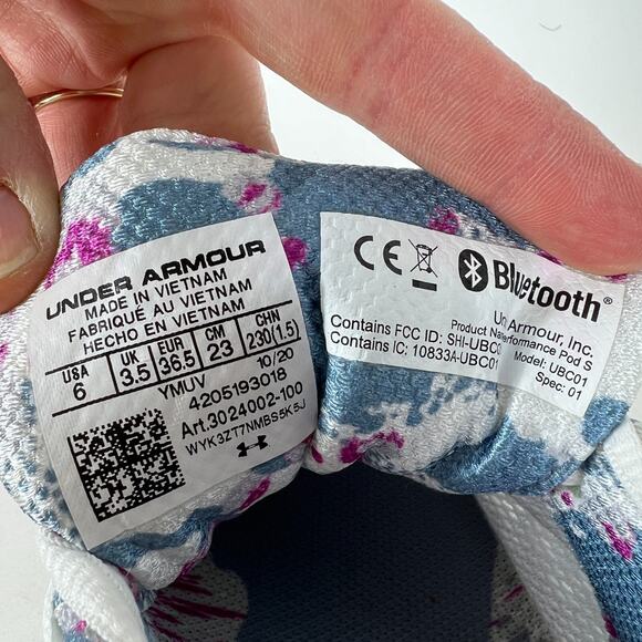 Under Armour HOVR Infinite 3 HS Sneakers Women's 6 White athletic Camo Mesh gym - Picture 13 of 13